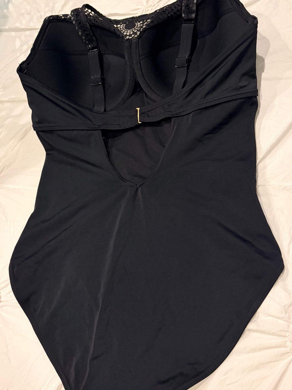 Adore Me Black Lace-Panel Sculpting Bodysuit - Picture 2 of 5